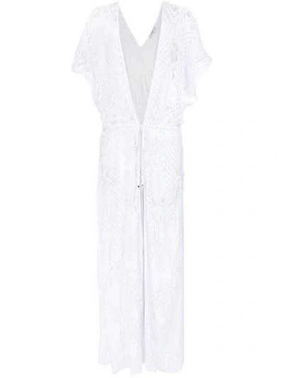 Shop Amir Slama Crochet Kimono In White