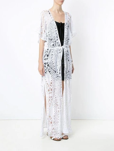 Shop Amir Slama Crochet Kimono In White