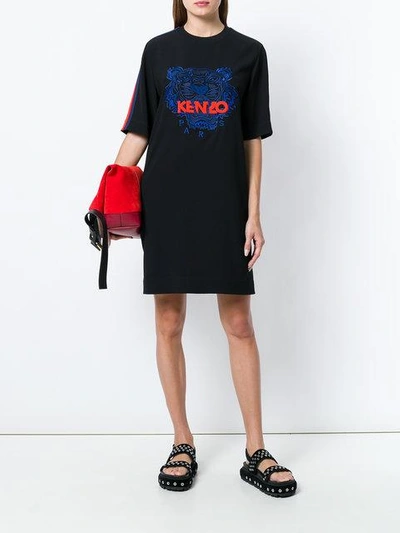 Shop Kenzo Tiger Sweat Dress In Black