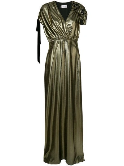 Shop Lanvin Long Metallic Gown