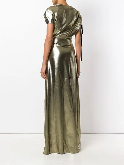 Shop Lanvin Long Metallic Gown