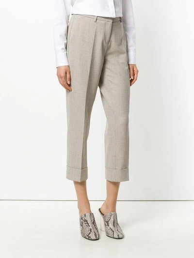Shop Cambio Cropped Trousers - Neutrals