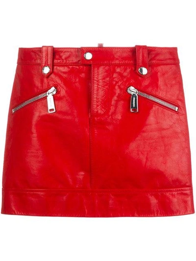 Shop Dsquared2 Zipped Mini Skirt