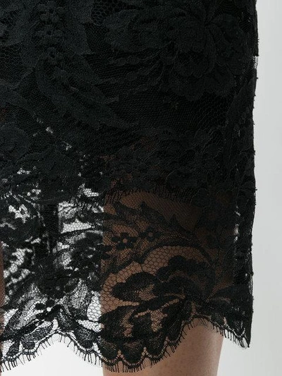Shop Dolce & Gabbana Ruched Lace Dress In N0000 Black