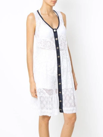 Shop Amir Slama Lace Beach Dress In White