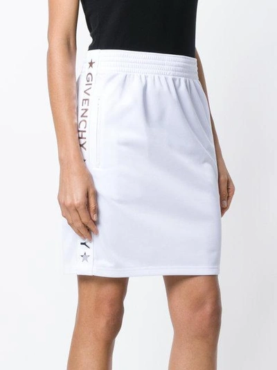 Givenchy White Logo Web Miniskirt