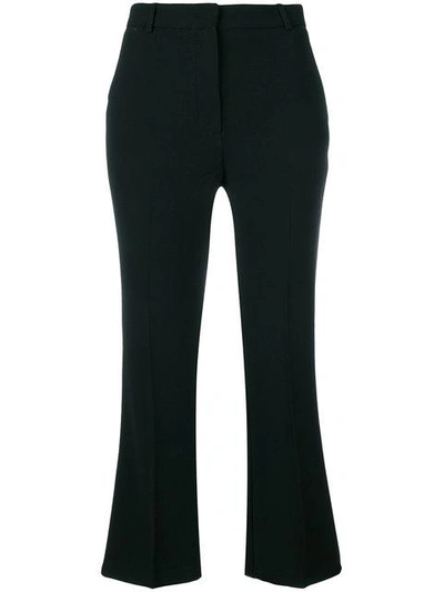 Shop Pinko Cropped Flare Trousers - Black