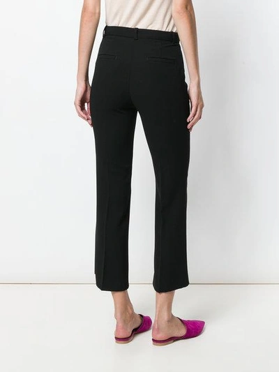 Shop Pinko Cropped Flare Trousers - Black
