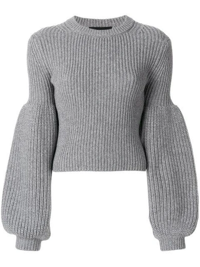 Shop Alexander Wang Puff Sleeve Knit Jumper - Grey