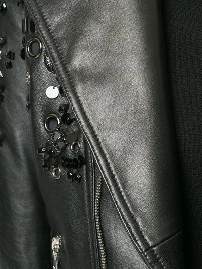 Shop Loveless Cropped Biker Jacket - Black