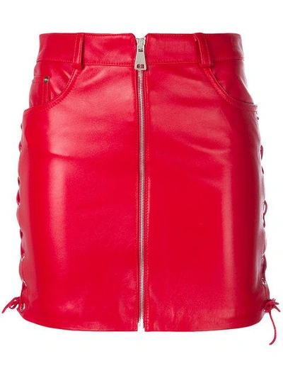 Shop Manokhi Short Zipped Skirt In Red