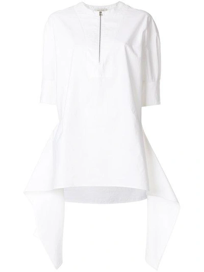 Shop Cedric Charlier Cédric Charlier Heavy Zipped Shirt - White