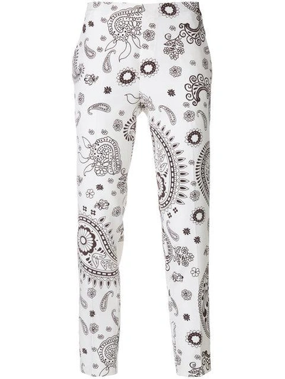 Shop Hemisphere Paisley Print Trousers - White