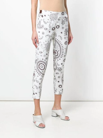 Shop Hemisphere Paisley Print Trousers - White