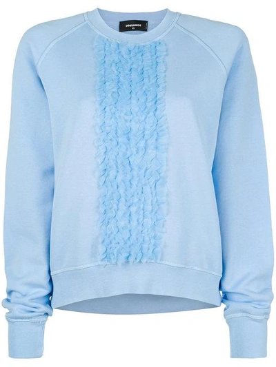 Shop Dsquared2 Ruffle Trim Sweatshirt - Blue