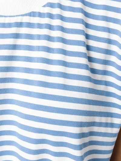 Shop Moncler Striped Short-sleeve Top In Blue