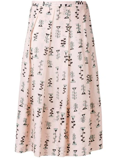 Shop Marni Floral Midi Skirt In Pink