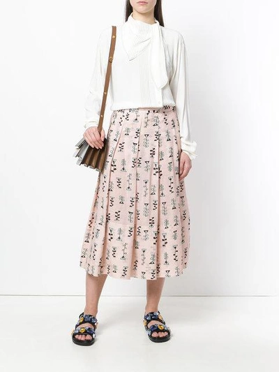 Shop Marni Floral Midi Skirt In Pink