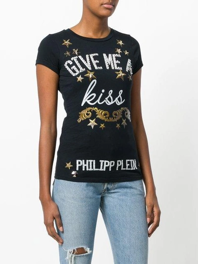 Shop Philipp Plein Give Me A Kiss T In Black