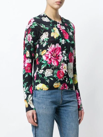 Shop Dolce & Gabbana Floral Print Fitted Cardigan - Multicolour