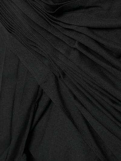 Shop Yohji Yamamoto Asymmetric Pleated Top In Black