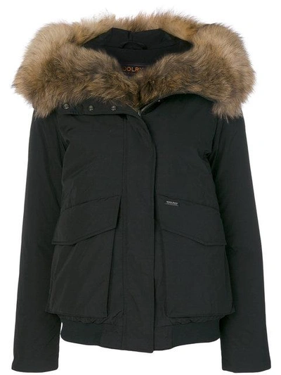 Shop Woolrich Hooded Jacket - Black