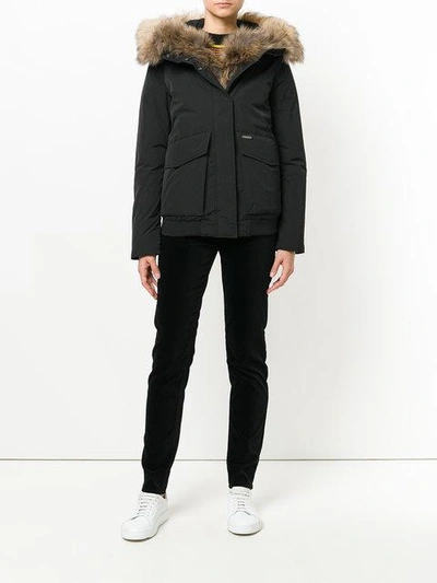 Shop Woolrich Hooded Jacket - Black