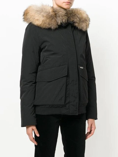 Shop Woolrich Hooded Jacket - Black