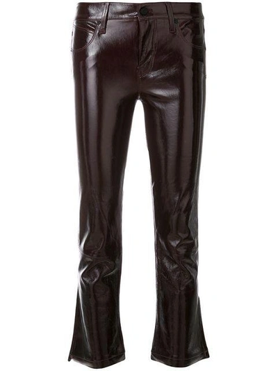 Shop Rta Cropped Flared Trousers In Red