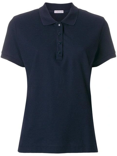 Shop Moncler Slim Fit Polo Shirt In Blue