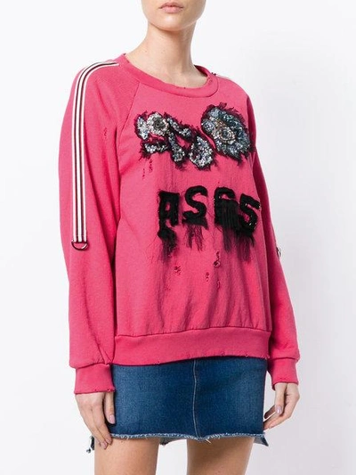 Shop As65 Embroidered Logo Sweater In Pink