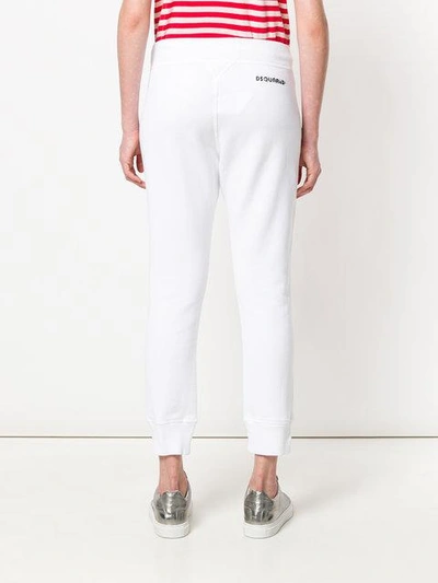 Shop Dsquared2 Drawstring Waist Track Pants - White