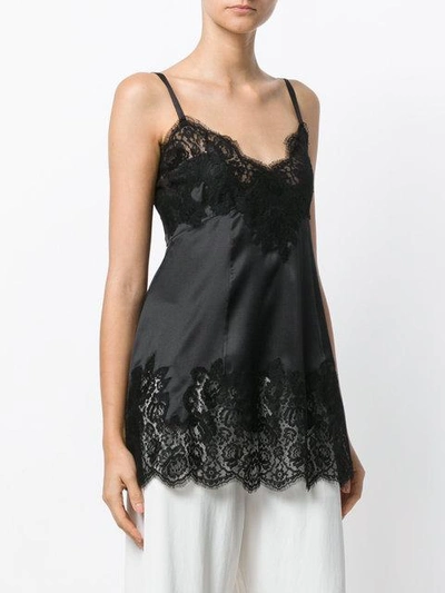 Shop Dolce & Gabbana Lace Insert Cami Top In Black