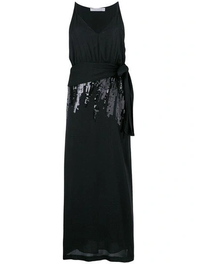 Shop Victoria Beckham Sequin V-neck Dress In Black