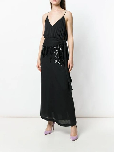 Shop Victoria Beckham Sequin V-neck Dress In Black