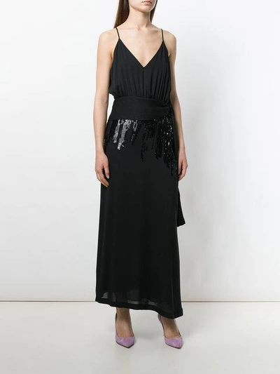 Shop Victoria Beckham Sequin V-neck Dress In Black