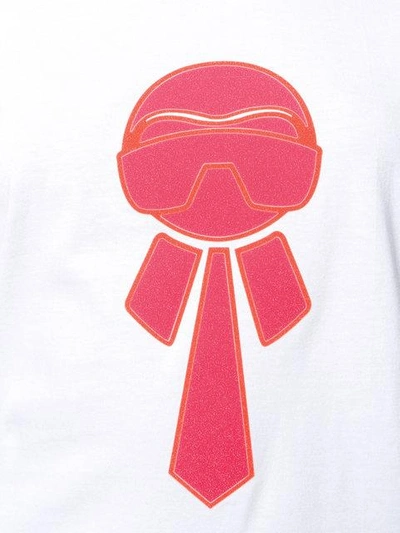 Shop Fendi Karlito-appliqué T-shirt In White