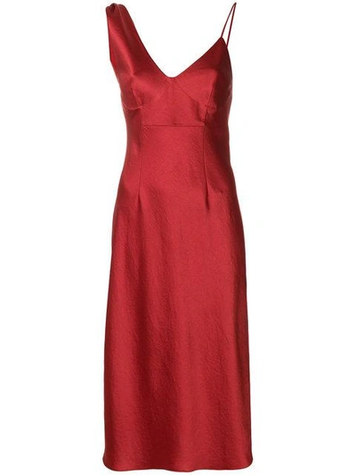 Shop Alexander Wang T T By Alexander Wang Asymmetric Slip Dress - Red