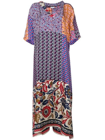 Shop Pierre-louis Mascia Multi-print Kaftan Dress