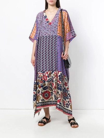 Shop Pierre-louis Mascia Multi-print Kaftan Dress
