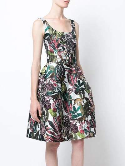 Shop Oscar De La Renta Full Skirt Dress - Multicolour