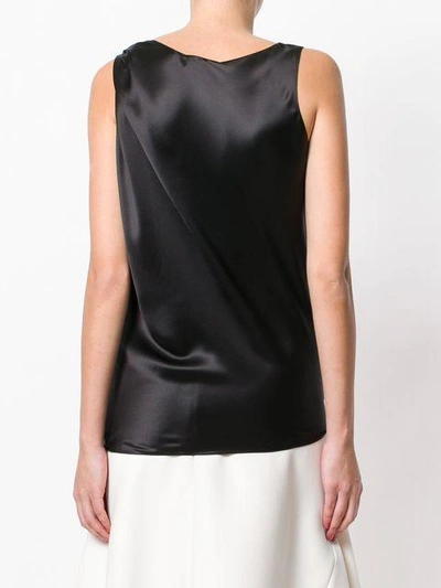 Shop Lanvin Rose Appliqué Blouse In Black