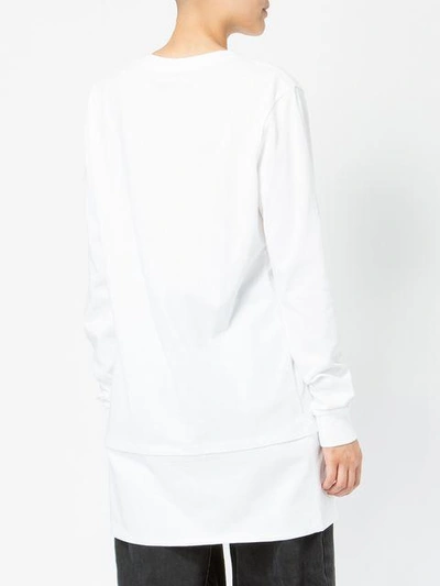 Shop Aalto Asymmetric Long Sleeve Shirt With Print - White