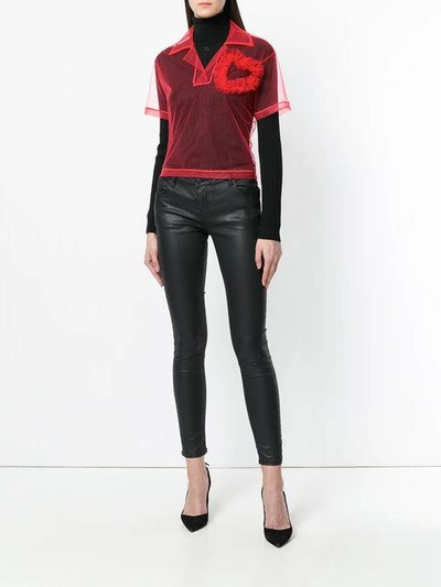 Shop Viktor & Rolf Lovely Polo Top In Red