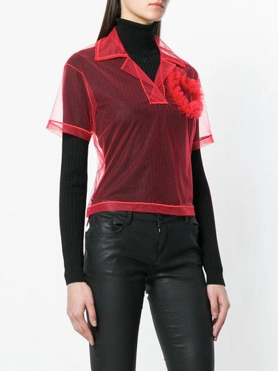 Shop Viktor & Rolf Lovely Polo Top In Red