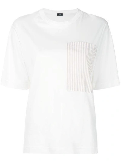 Shop Joseph Stripe Detail T-shirt - White