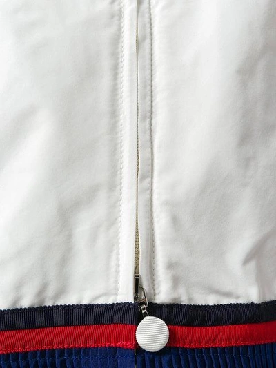 Shop Moncler Contrast-trim Zipped Jacket In White