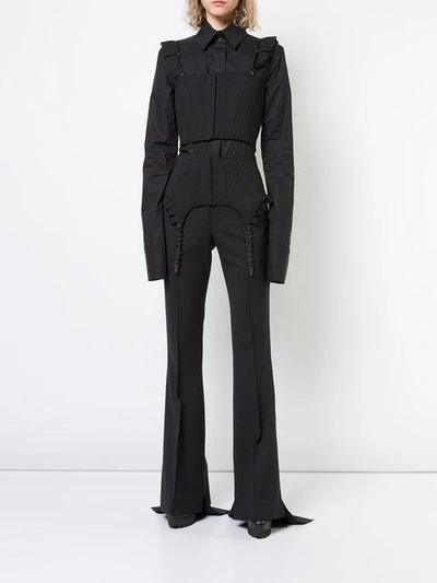 Shop Vera Wang Cropped Vest Top - Black