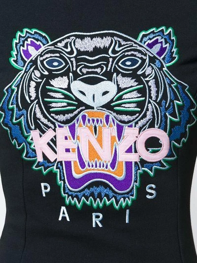 Shop Kenzo Tiger Sweatshirt Dress In Black