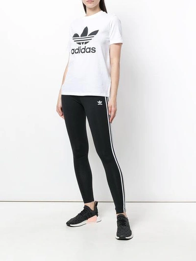 Adidas Originals Adicolor Trefoil Boxy Graphic T-shirt In White